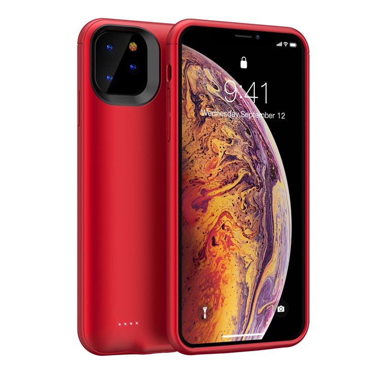 4200mAh Full Protection Battery Charging Case with Kickstand for iPhone 11 Pro 5.8 inch - Red-5