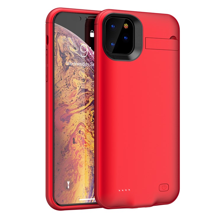 4200mAh Full Protection Battery Charging Case with Kickstand for iPhone 11 Pro 5.8 inch - Red-6