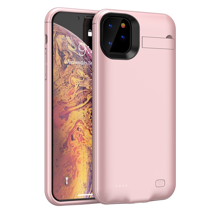 4200mAh Full Protection Battery Charging Case with Kickstand for iPhone 11 Pro 5.8 inch - Rose Gold-2