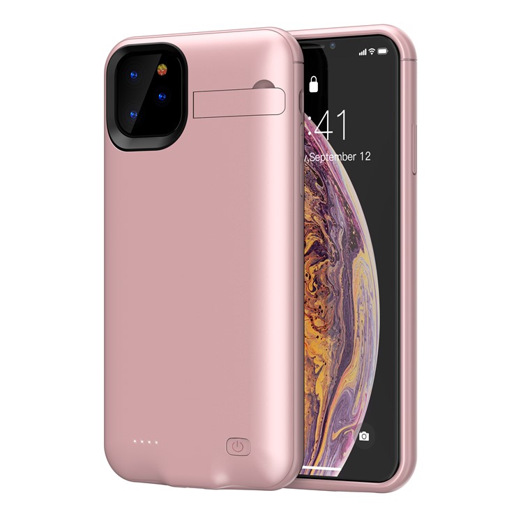4200mAh Full Protection Battery Charging Case with Kickstand for iPhone 11 Pro 5.8 inch - Rose Gold-6