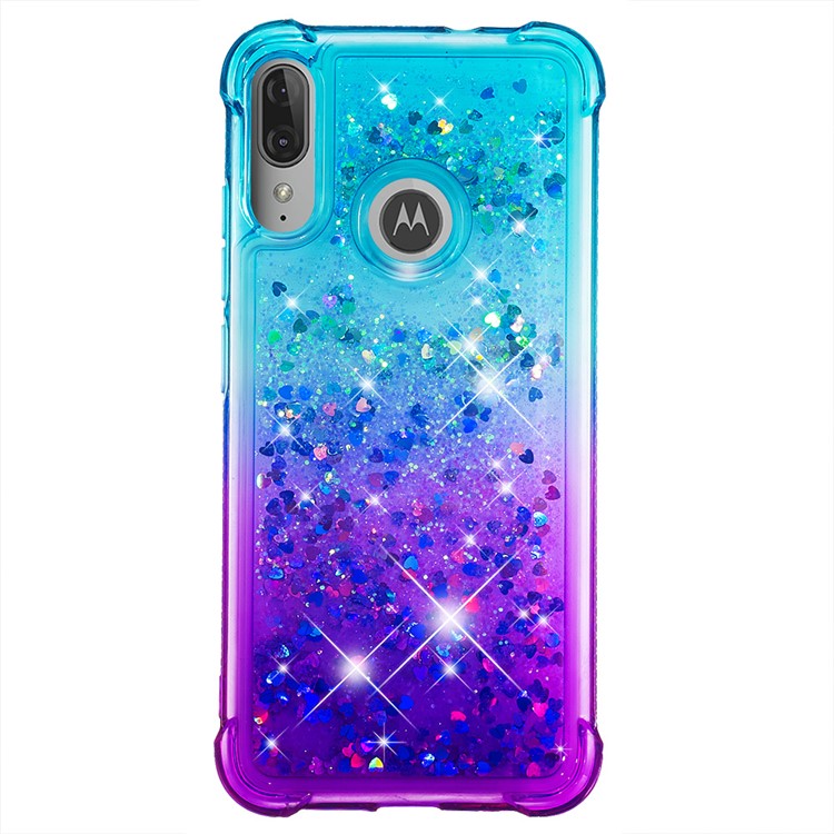 Gradient Glitter Quicksand TPU Phone Casing for Motorola Moto E6 Plus/E6s (2019) - Sky Blue/Purple-2