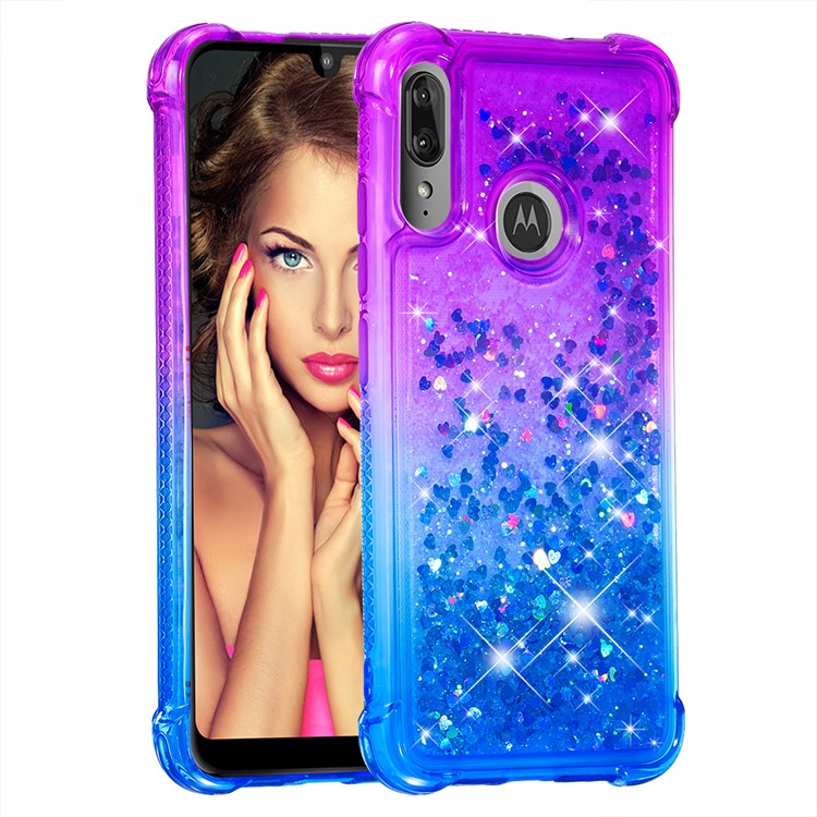 Gradient Glitter Quicksand TPU Phone Casing for Motorola Moto E6 Plus/E6s (2019) - Purple/Blue-3