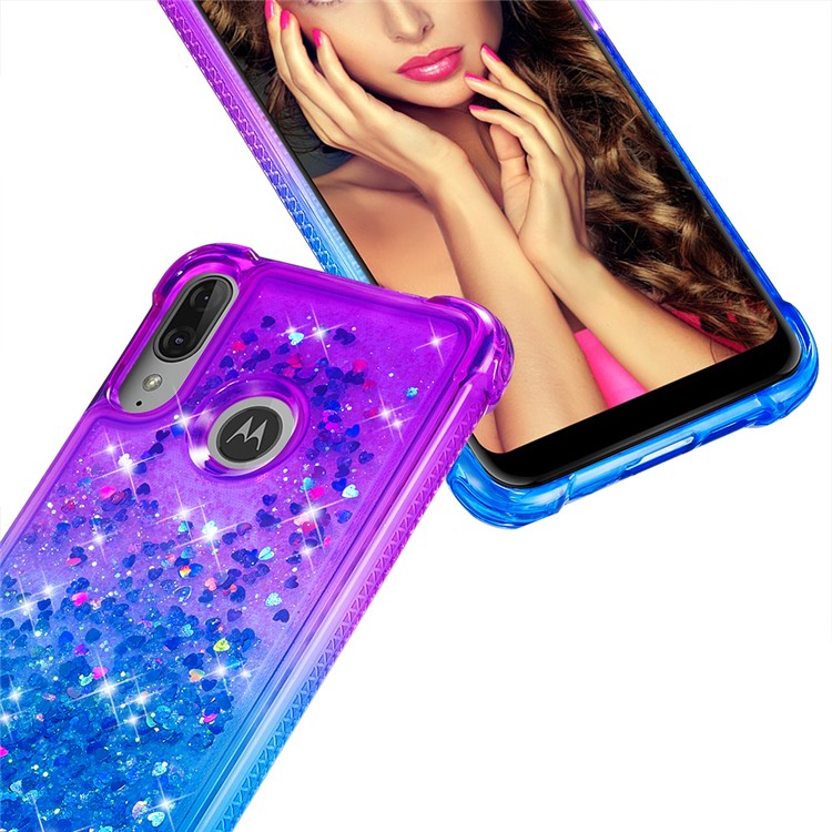 Gradient Glitter Quicksand TPU Phone Casing for Motorola Moto E6 Plus/E6s (2019) - Purple/Blue-4