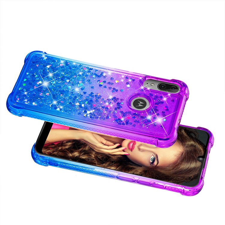 Gradient Glitter Quicksand TPU Phone Casing for Motorola Moto E6 Plus/E6s (2019) - Purple/Blue-5