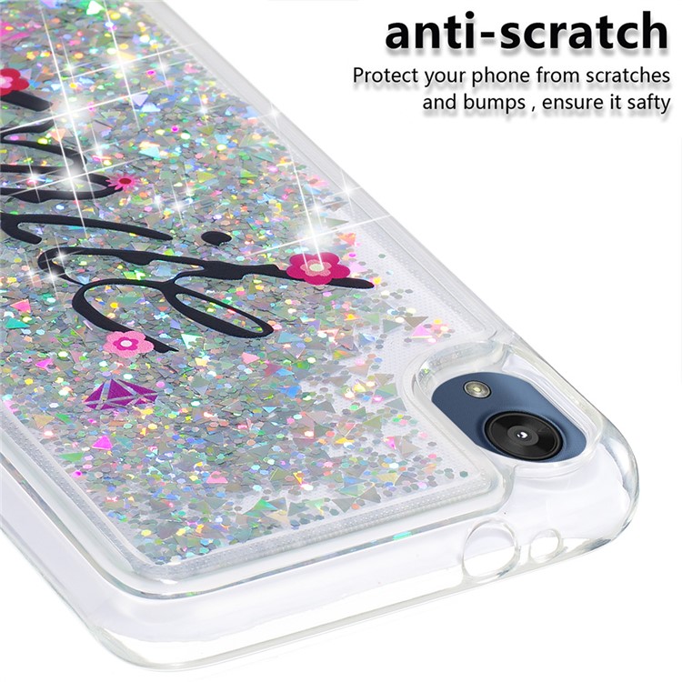 Dynamic Glitter Powder Sequins TPU Case for Motorola Moto E6 - SMILE Pattern-5