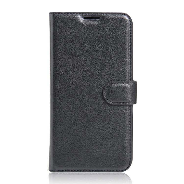 Litchi Grain Leather Wallet Flip Cover for Lenovo Vibe K5 - Black-1