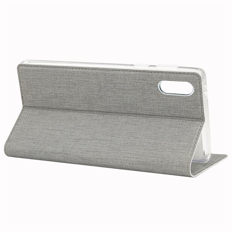 VILI DMX Cross Texture Stand Leather Card Holder Case Phone Shell for Motorola Moto E6 - Grey-10