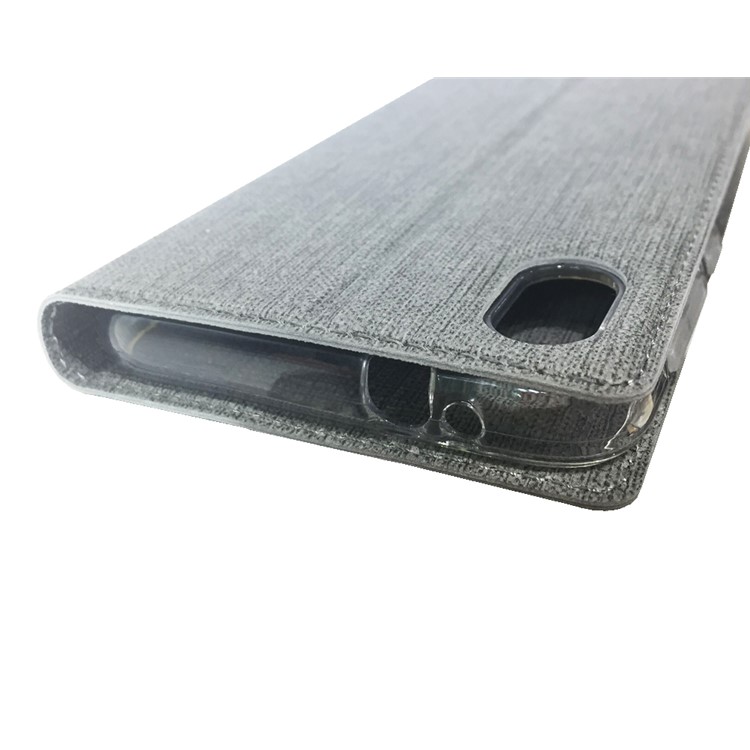 VILI DMX Cross Texture Stand Leather Card Holder Case Phone Shell for Motorola Moto E6 - Grey-19