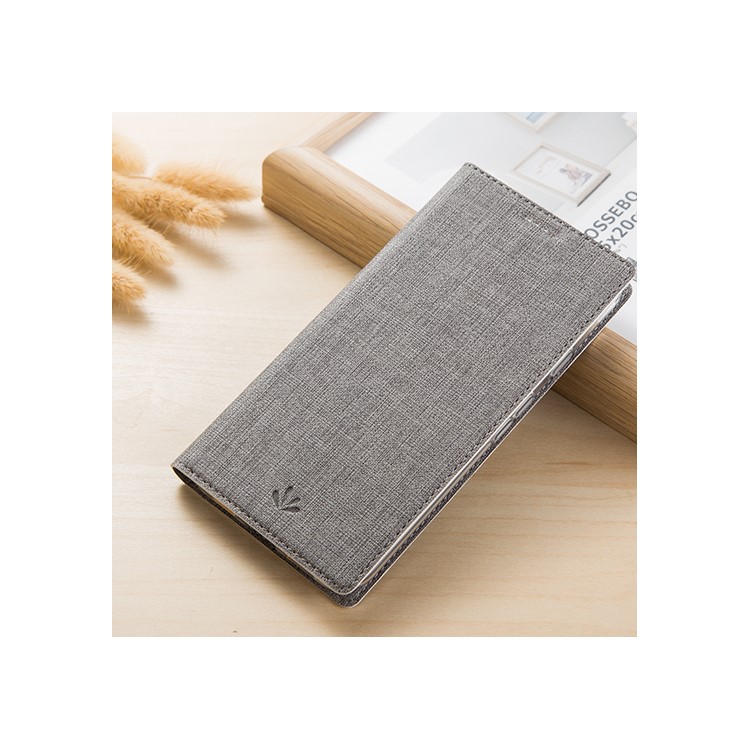 VILI DMX Cross Texture Stand Leather Card Holder Case Phone Shell for Motorola Moto E6 - Grey-20