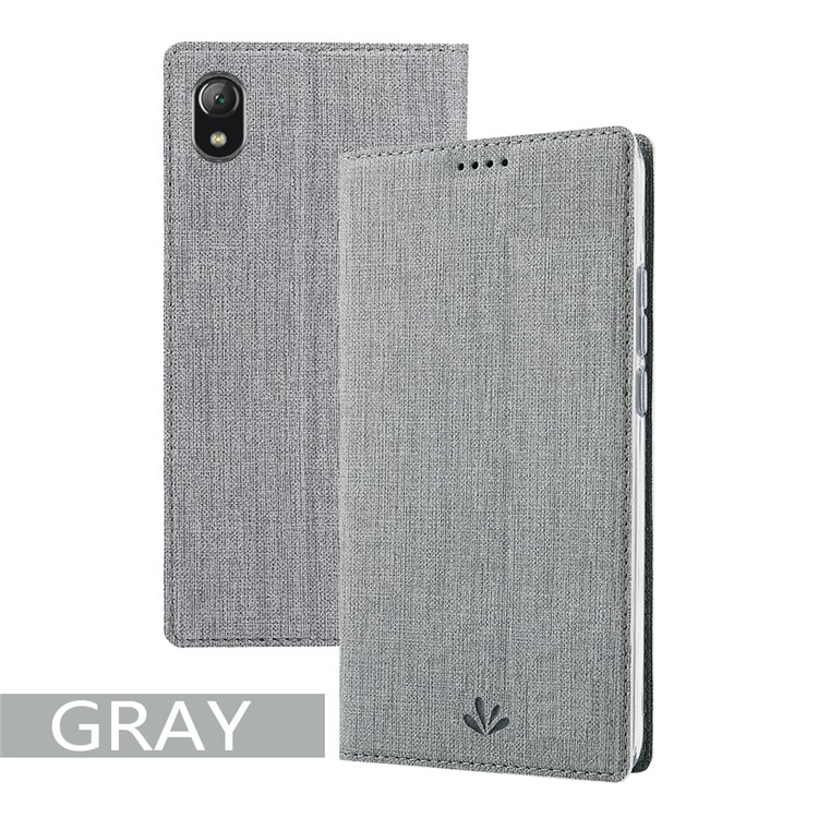 VILI DMX Cross Texture Stand Leather Card Holder Case Phone Shell for Motorola Moto E6 - Grey-6