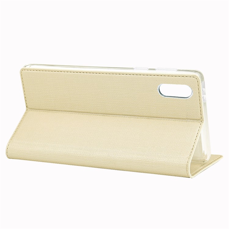 VILI DMX Cross Texture Stand Leather Card Holder Case Phone Shell for Motorola Moto E6 - Gold-7