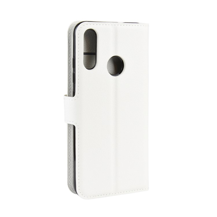 Litchi Grain Wallet Leather Phone Shell for Motorola Moto E6 Plus/E6s (2019) - White-3