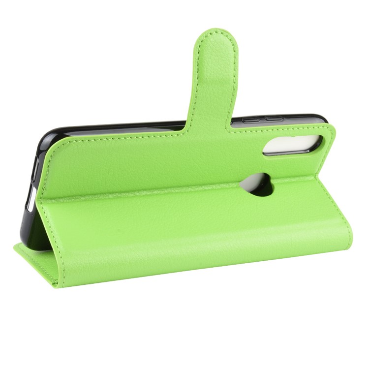 Litchi Grain Wallet Leather Phone Shell for Motorola Moto E6 Plus/E6s (2019) - Green-6