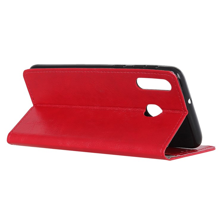 Crazy Horse Leather Wallet Case for Motorola One Macro / Moto G8 Play - Red-3