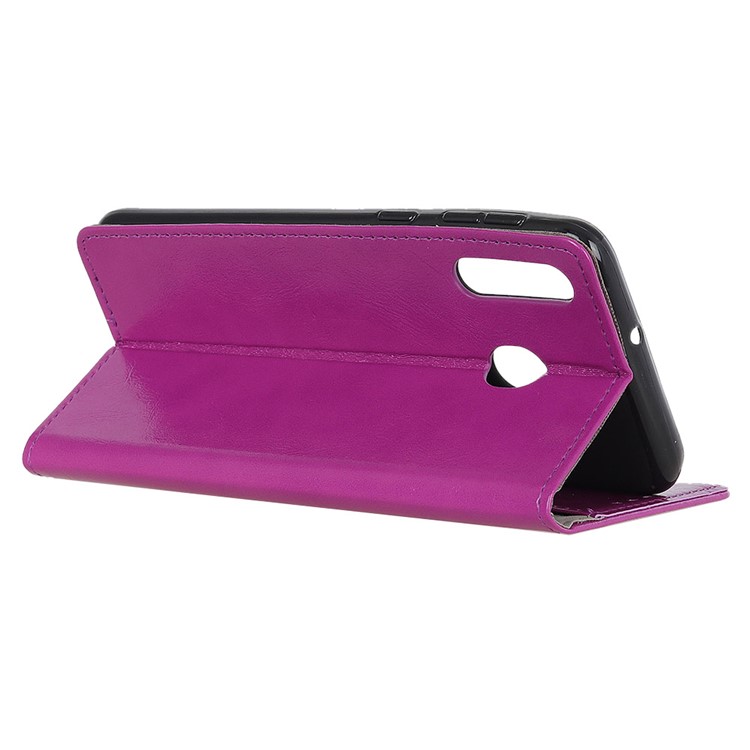 Crazy Horse Leather Wallet Case for Motorola One Macro / Moto G8 Play - Purple-4