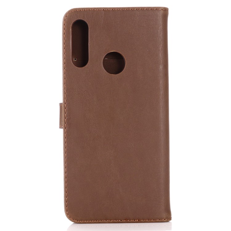 Crazy Horse Texture Leather Wallet Stand Case for Motorola Moto E6 Plus - Coffee-3