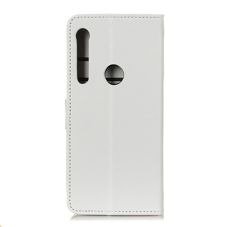 Litchi Skin Wallet Leather Stand Case for Motorola One Macro / Moto G8 Play - White-10
