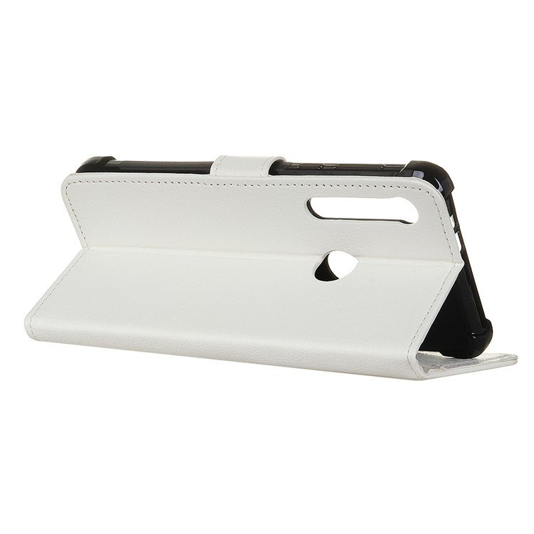 Litchi Skin Wallet Leather Stand Case for Motorola One Macro / Moto G8 Play - White-11