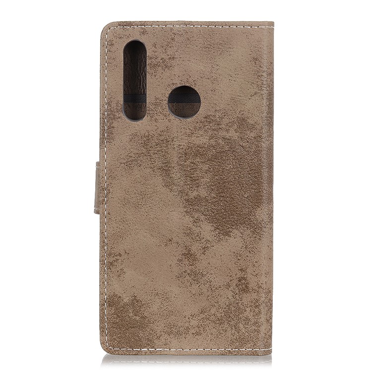 Vintage Style Leather Wallet Protection Phone Casing for Motorola One Macro - Khaki-10