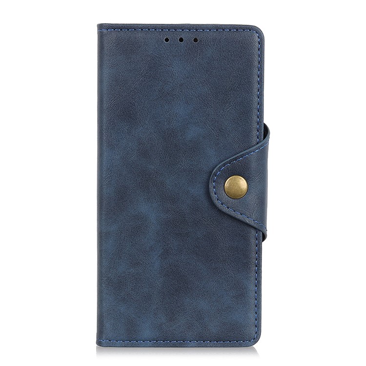 Leather Wallet 3-Card Holder Phone Case for Motorola Moto G8 Play/One Macro - Blue-2
