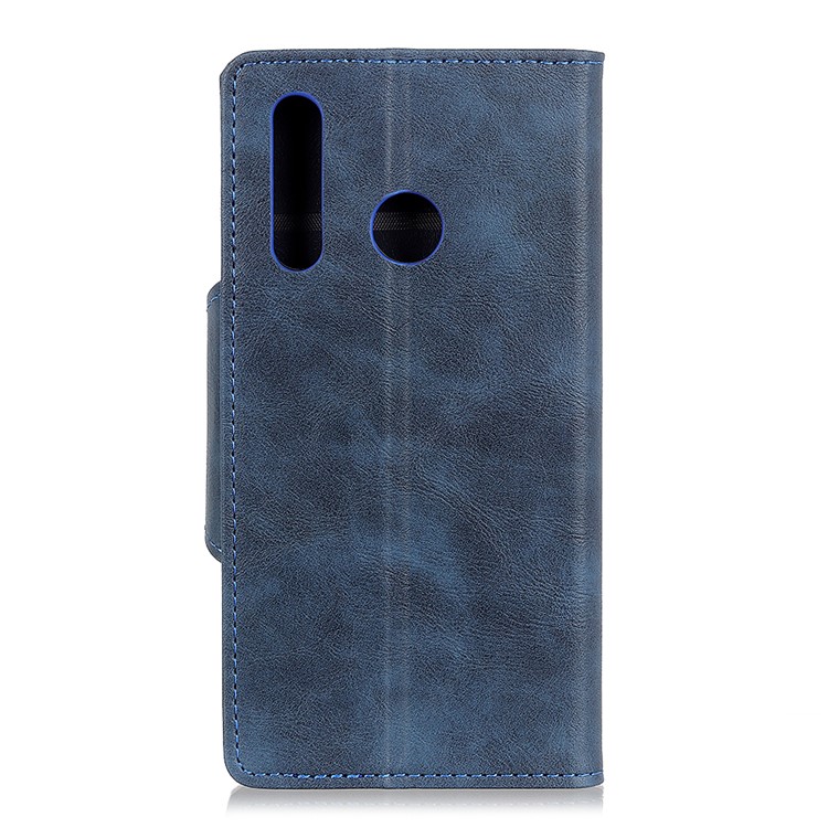 Leather Wallet 3-Card Holder Phone Case for Motorola Moto G8 Play/One Macro - Blue-3