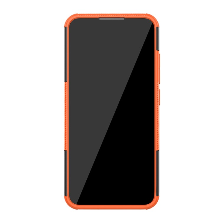 Anti-slip PC + TPU Combo Case with Kickstand for Motorola Moto E6 Plus - Orange-5