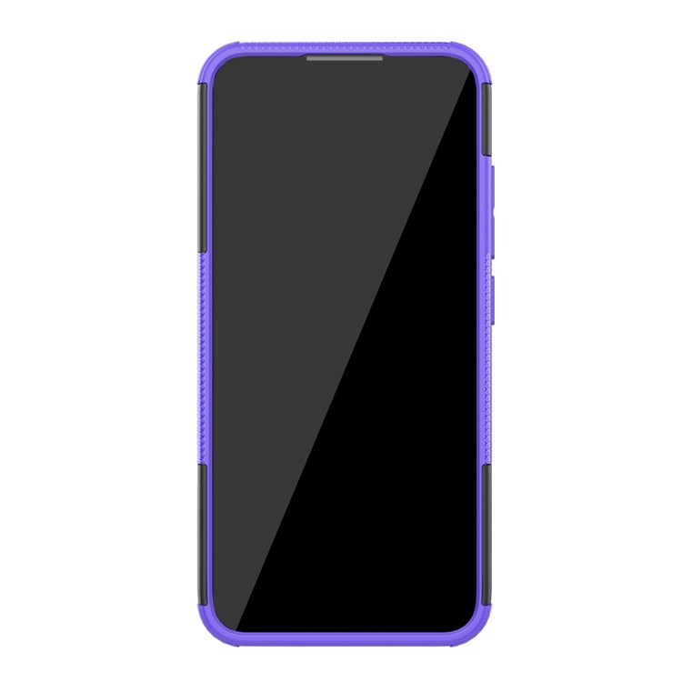 Anti-slip PC + TPU Combo Case with Kickstand for Motorola Moto E6 Plus - Purple-5