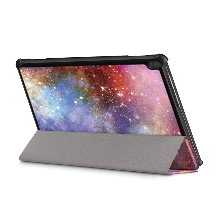 Pattern Printing Tri-fold Leather Tablet Cover for Lenovo Tab M10 TB-X605F/TB-X505 - Starry Night-6