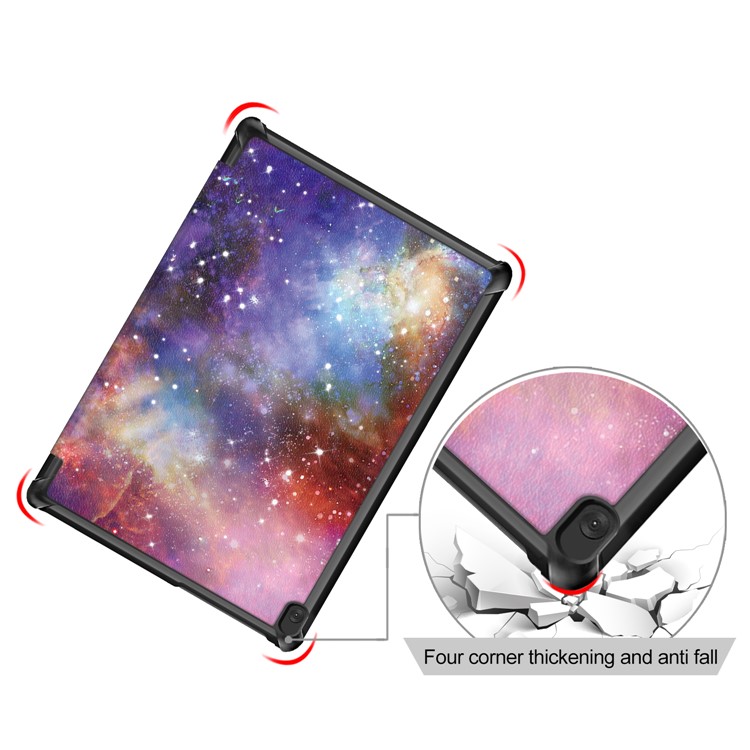Pattern Printing Tri-fold Leather Tablet Cover for Lenovo Tab M10 TB-X605F/TB-X505 - Starry Night-8