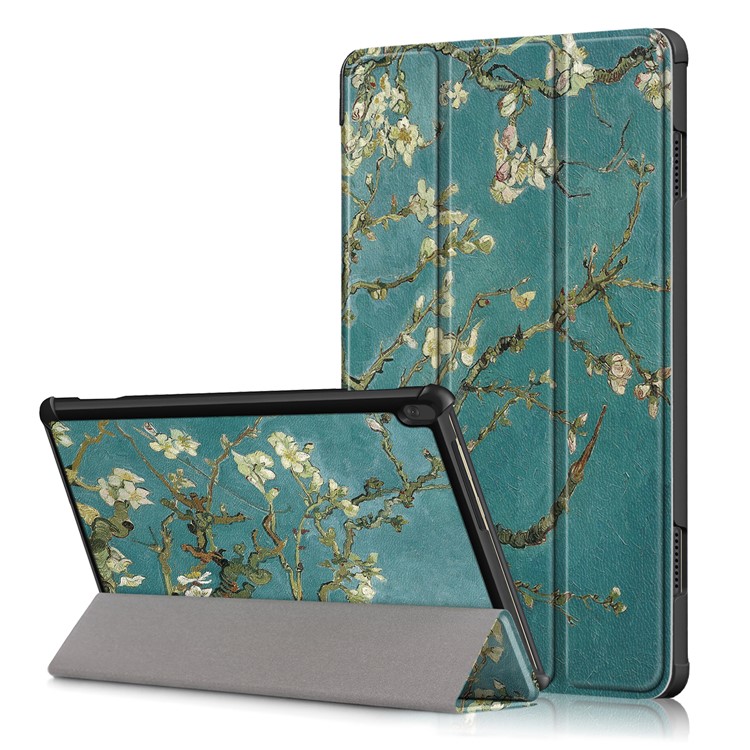 Pattern Printing Tri-fold Leather Tablet Cover for Lenovo Tab M10 TB-X605F/TB-X505 - Wintersweet-1