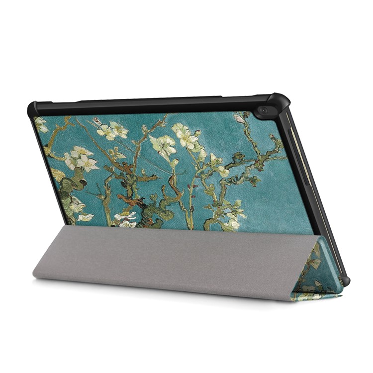 Pattern Printing Tri-fold Leather Tablet Cover for Lenovo Tab M10 TB-X605F/TB-X505 - Wintersweet-6