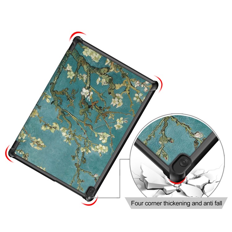 Pattern Printing Tri-fold Leather Tablet Cover for Lenovo Tab M10 TB-X605F/TB-X505 - Wintersweet-8