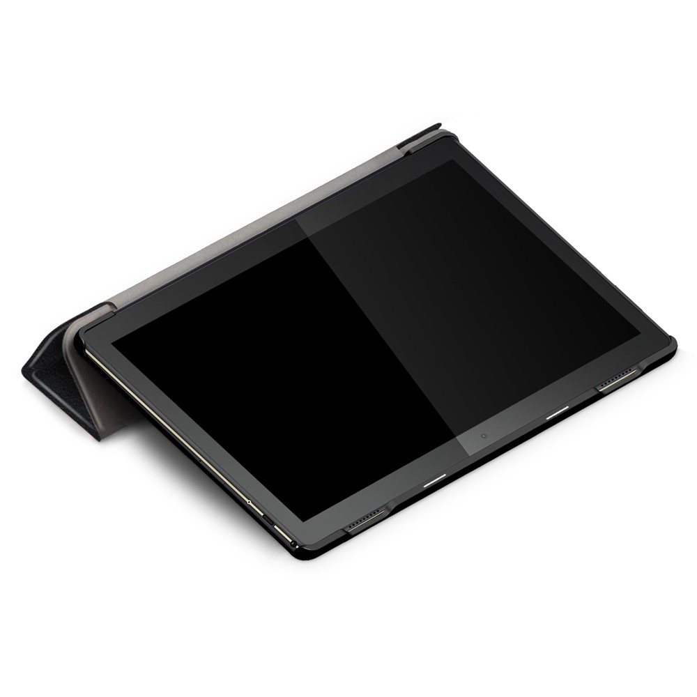 Tri-Fold Stand Leder Smart Auto Weck-up/sleep Case Für Lenovo Tab M10 TB-X605F/TB-X505 - Schwarz