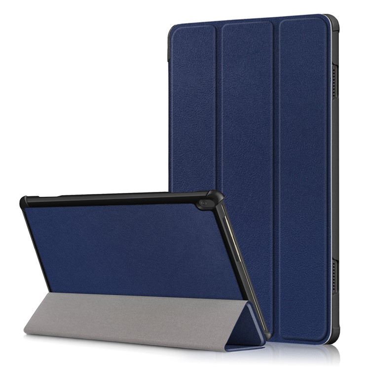 Tri-fold Stand Leather Smart Case for Lenovo Tab M10 TB-X605F/TB-X505 - Blue-1