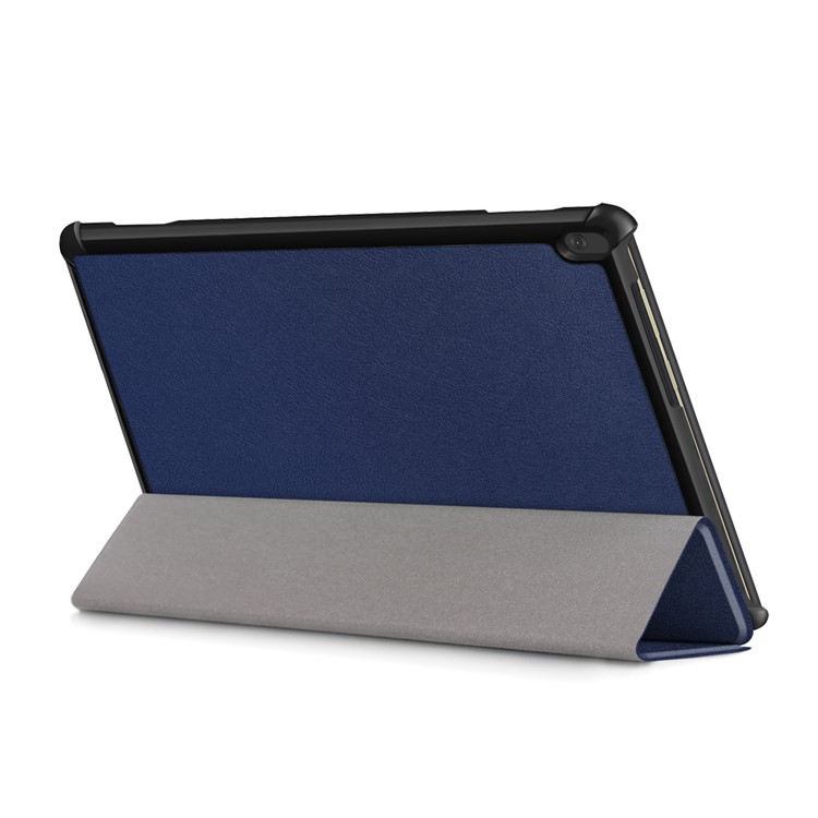 Tri-Fold Stand in Pelle Smart Auto Wake-Up/Sleep Case Per Lenovo Tab M10 TB-X605F/TB-X505 - Blu-6