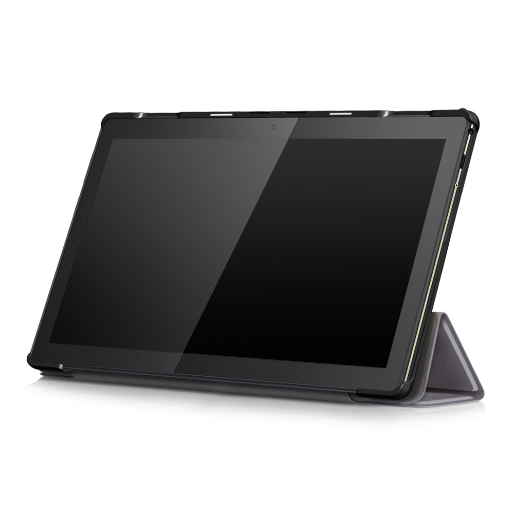 Tri-Fold Stand Leder Smart Auto Weck-up/sleep Case Für Lenovo Tab M10 TB-X605F/TB-X505 - Grau-5