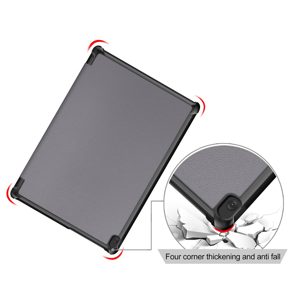 Tri-Fold Stand Leder Smart Auto Weck-up/sleep Case Für Lenovo Tab M10 TB-X605F/TB-X505 - Grau-8