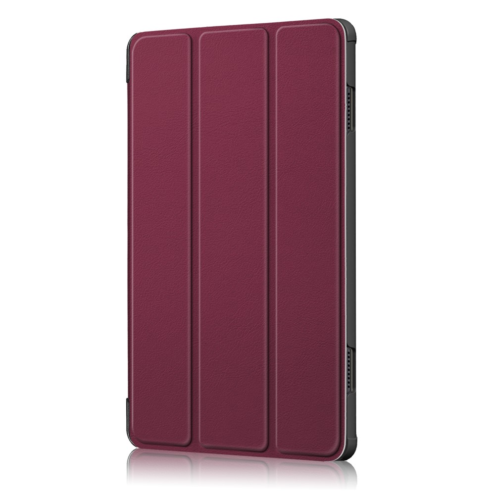 Tri-fold Stand Leather Smart Case for Lenovo Tab M10 TB-X605F/TB-X505 - Wine Red-4