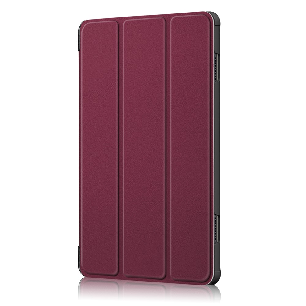 Tri-Fold Stand in Pelle Smart Auto Wake-Up/Sleep Case Per Lenovo Tab M10 TB-X605F/TB-X505 - Vino Rosso-4