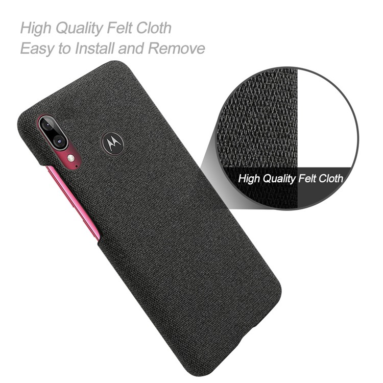 KSQ Cloth + PC Mobile Protective Phone Case Cover for Motorola Moto E6 Plus - Black-4