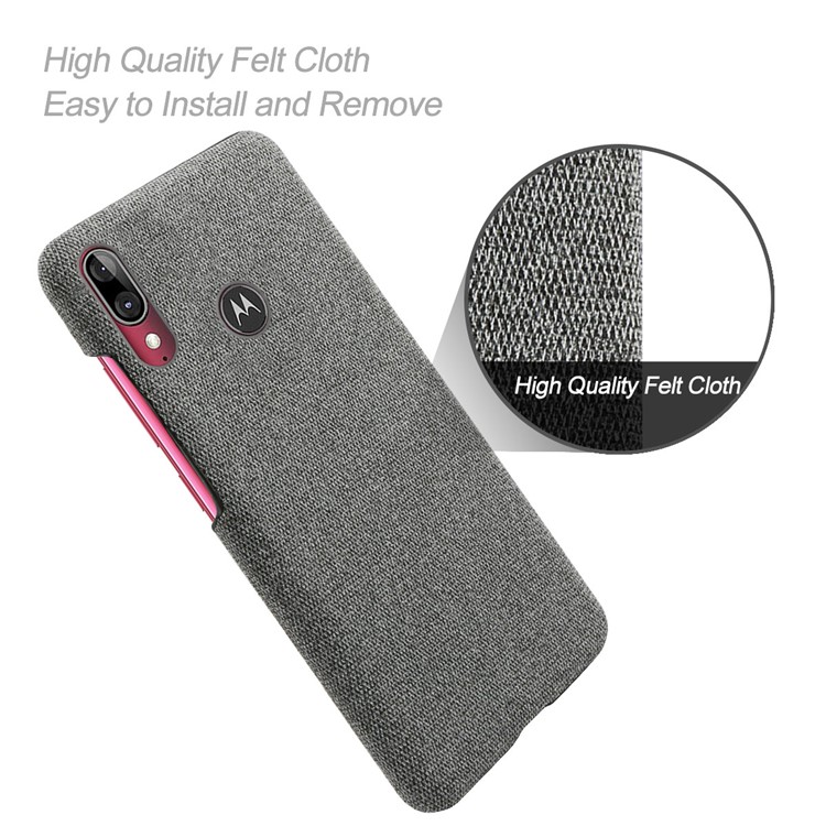 KSQ Cloth + PC Mobile Protective Phone Case Cover for Motorola Moto E6 Plus - Dark Grey-4