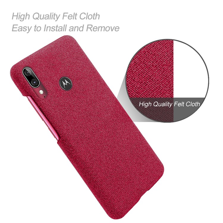 KSQ Cloth + PC Mobile Protective Phone Case Cover for Motorola Moto E6 Plus - Red-4
