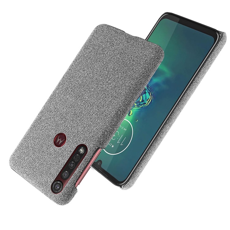 KSQ Pure Color Cloth + PC Mobile Phone Case Cover for Motorola Moto G8 Plus - Light Grey-2