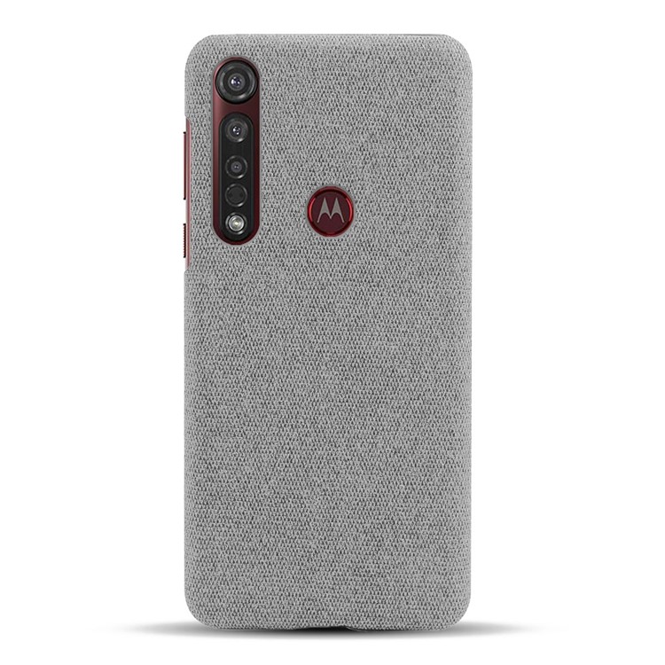 KSQ Pure Color Cloth + PC Mobile Phone Case Cover for Motorola Moto G8 Plus - Light Grey-3