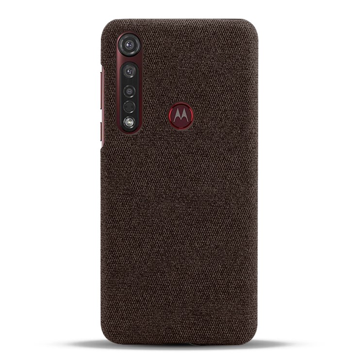KSQ Pure Color Cloth + PC Mobile Phone Case Cover for Motorola Moto G8 Plus - Coffee-3