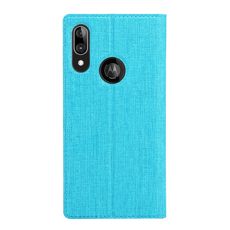 VILI DMX Cross Texture Stand Leather Card Holder Case for Motorola Moto E6 Plus / E6s (2019) - Blue-4