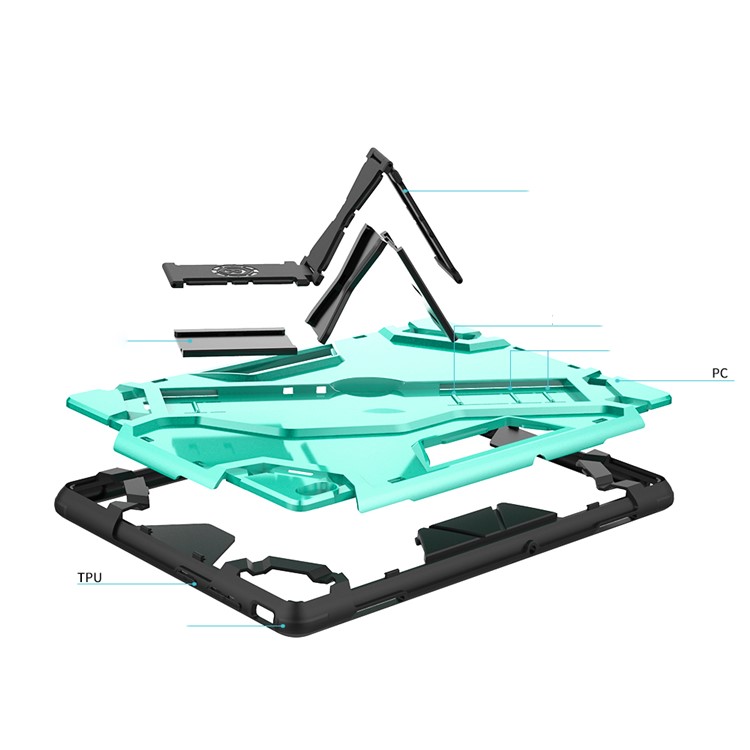 Protéger Le Cas De Comprimés À Béquille De Sangle De Style Pour Onglet Lenovo E10 / X104 - Vert-4