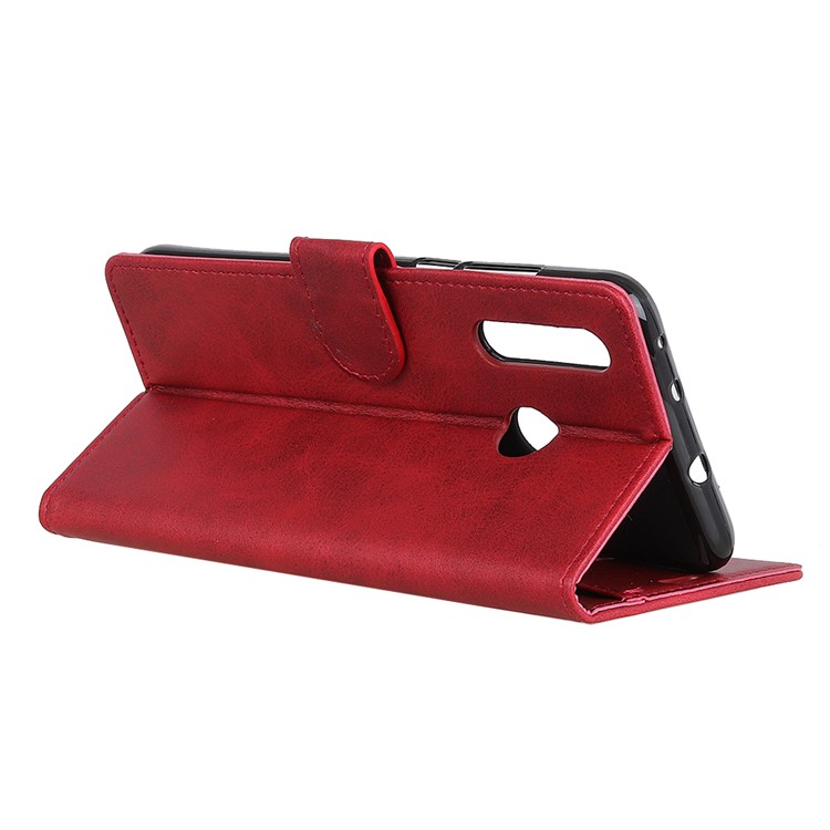 For Motorola Moto G8 Plus Matte Skin Wallet Leather Casing - Red-11