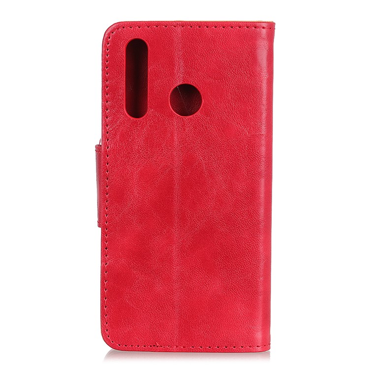Crazy Horse Surface PU Leather Wallet Case for Motorola Moto G8 Plus - Red-10
