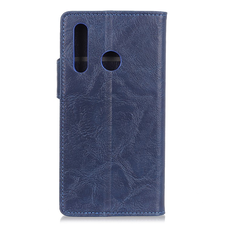 S-shape Crazy Horse Texture Leather Wallet Case for Motorola Moto G8 Plus - Blue-3
